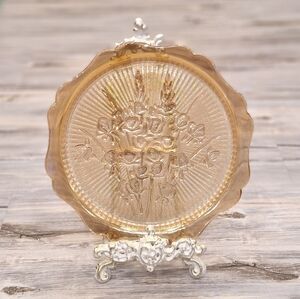 Vintage Jeannette Peach Iris Depression Glass, Carnival Glass, Serving Platter